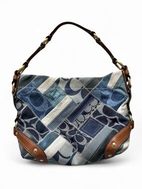 Vintage Coach Denim Patchwork Carly Hobo shoulder bag purse N° B0898-12215